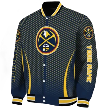 personalized denver nuggets chevron arrow blue varsity jacket best selling.webp