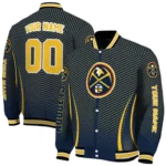 personalized denver nuggets chevron arrow blue varsity jacket best selling.webp