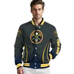 personalized denver nuggets chevron arrow blue varsity jacket best selling.webp