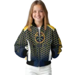 personalized denver nuggets hexagon grid blue bomber jacket best selling