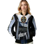 personalized denver nuggets mesh effect blue black bomber jacket best selling