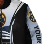 personalized denver nuggets mesh effect blue black bomber jacket best selling
