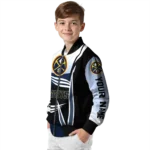 personalized denver nuggets mesh effect blue black bomber jacket best selling