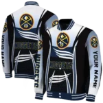 personalized denver nuggets mesh effect blue black varsity jacket best selling.webp