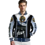 personalized denver nuggets mesh effect blue black varsity jacket best selling.webp