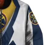 personalized denver nuggets v stripes blue white bomber jacket best selling