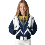 personalized denver nuggets v stripes blue white bomber jacket best selling