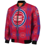 personalized detroit pistons bolt stripe red bomber jacket best selling