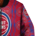 personalized detroit pistons bolt stripe red bomber jacket best selling