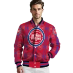 personalized detroit pistons bolt stripe red varsity jacket best selling.webp