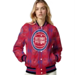 personalized detroit pistons bolt stripe red varsity jacket best selling.webp