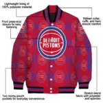 personalized detroit pistons bolt stripe red varsity jacket best selling.webp