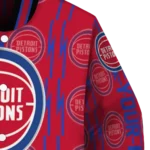 personalized detroit pistons bolt stripe red varsity jacket best selling.webp