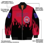 personalized detroit pistons flame border red black bomber jacket best selling
