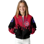 personalized detroit pistons flame border red black bomber jacket best selling