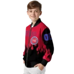 personalized detroit pistons flame border red black bomber jacket best selling