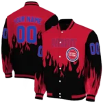 personalized detroit pistons flame border red black varsity jacket best selling.webp