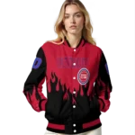 personalized detroit pistons flame border red black varsity jacket best selling.webp