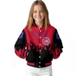 personalized detroit pistons flame border red black varsity jacket best selling.webp