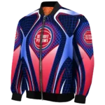 personalized detroit pistons mesh chest black bomber jacket best selling