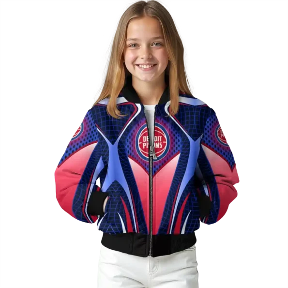 personalized detroit pistons mesh chest black bomber jacket top rated