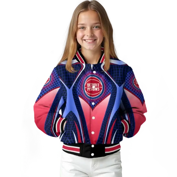 personalized detroit pistons mesh chest black varsity jacket top rated.webp