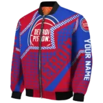 personalized detroit pistons star burst red bomber jacket best selling