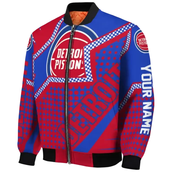 personalized detroit pistons star burst red bomber jacket best selling