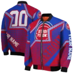 personalized detroit pistons star burst red bomber jacket best selling