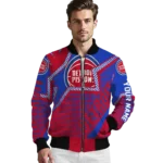 personalized detroit pistons star burst red bomber jacket best selling