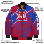 personalized detroit pistons star burst red bomber jacket best selling