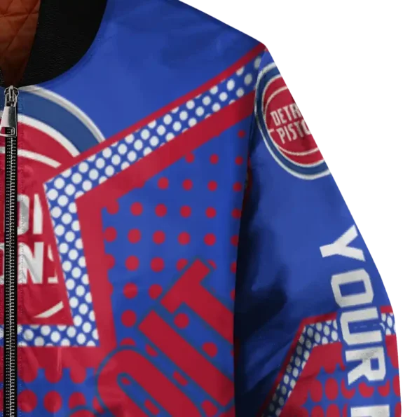 personalized detroit pistons star burst red bomber jacket premium grade
