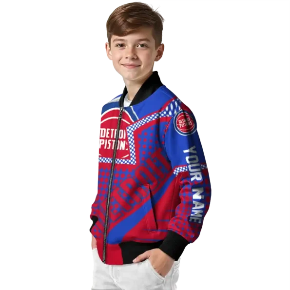 personalized detroit pistons star burst red bomber jacket trendy