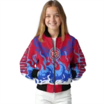 personalized detroit pistons winged blaze red white bomber jacket best selling