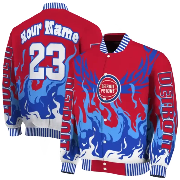 personalized detroit pistons winged blaze red white varsity jacket fashion forward.webp
