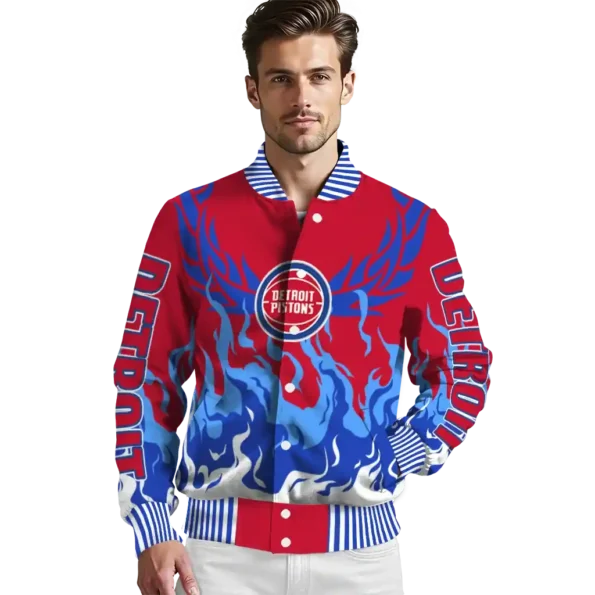 personalized detroit pistons winged blaze red white varsity jacket high quality.webp