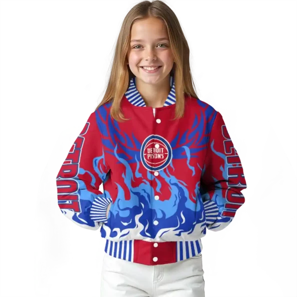 personalized detroit pistons winged blaze red white varsity jacket top rated.webp