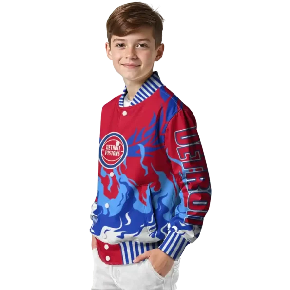 personalized detroit pistons winged blaze red white varsity jacket trendy.webp