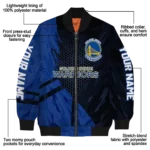 personalized golden state warriors hexagon mesh blue black bomber jacket best selling