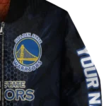 personalized golden state warriors hexagon mesh blue black bomber jacket best selling