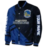 personalized golden state warriors hexagon mesh blue black varsity jacket best selling.webp