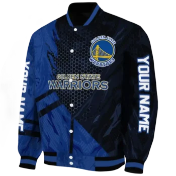 personalized golden state warriors hexagon mesh blue black varsity jacket best selling.webp