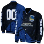 personalized golden state warriors hexagon mesh blue black varsity jacket best selling.webp