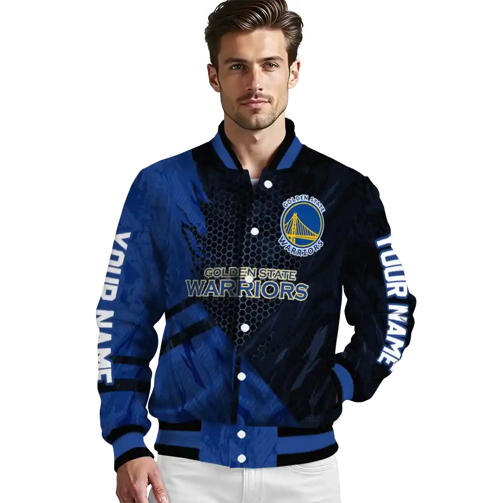 personalized golden state warriors hexagon mesh blue black varsity jacket high quality.webp personalized golden state warriors hexagon mesh blue black varsity jacket high quality.webp