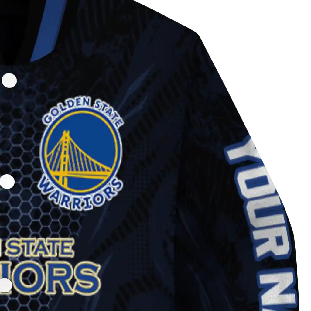 personalized golden state warriors hexagon mesh blue black varsity jacket premium grade.webp personalized golden state warriors hexagon mesh blue black varsity jacket premium grade.webp