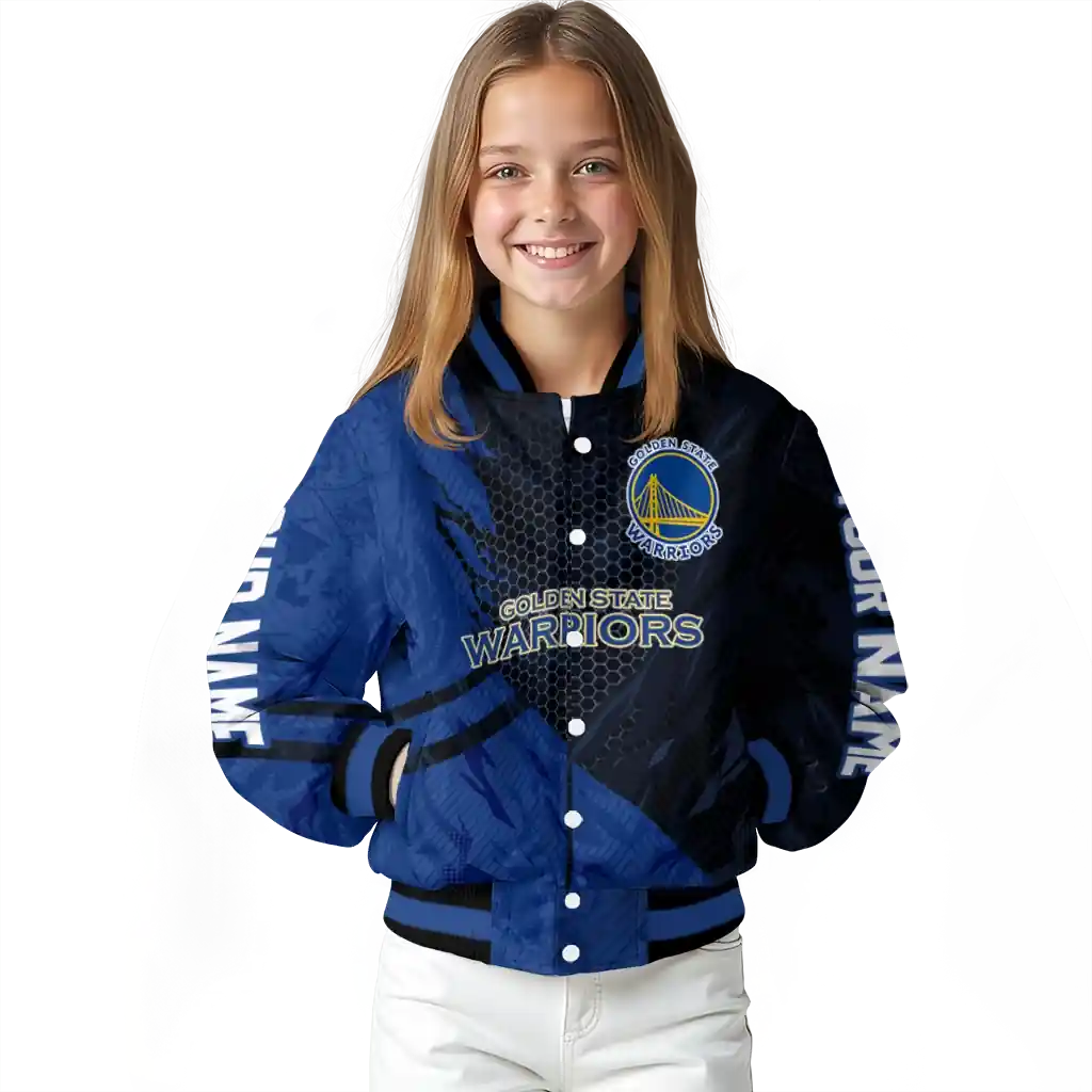 personalized golden state warriors hexagon mesh blue black varsity jacket top rated.webp personalized golden state warriors hexagon mesh blue black varsity jacket top rated.webp