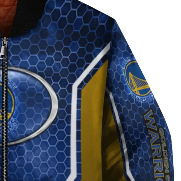 personalized golden state warriors power plate blue bomber jacket premium grade