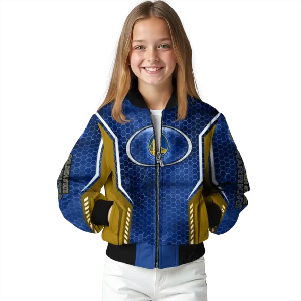 personalized golden state warriors power plate blue bomber jacket top rated