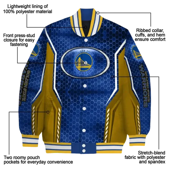 personalized golden state warriors power plate blue varsity jacket new arrival.webp