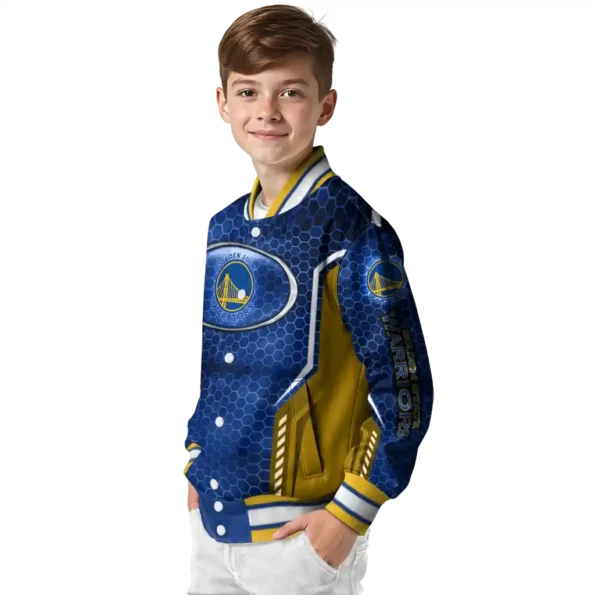 personalized golden state warriors power plate blue varsity jacket trendy.webp
